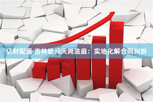 亿财配资 吉林蛟河天岗法庭：实地化解合同纠纷